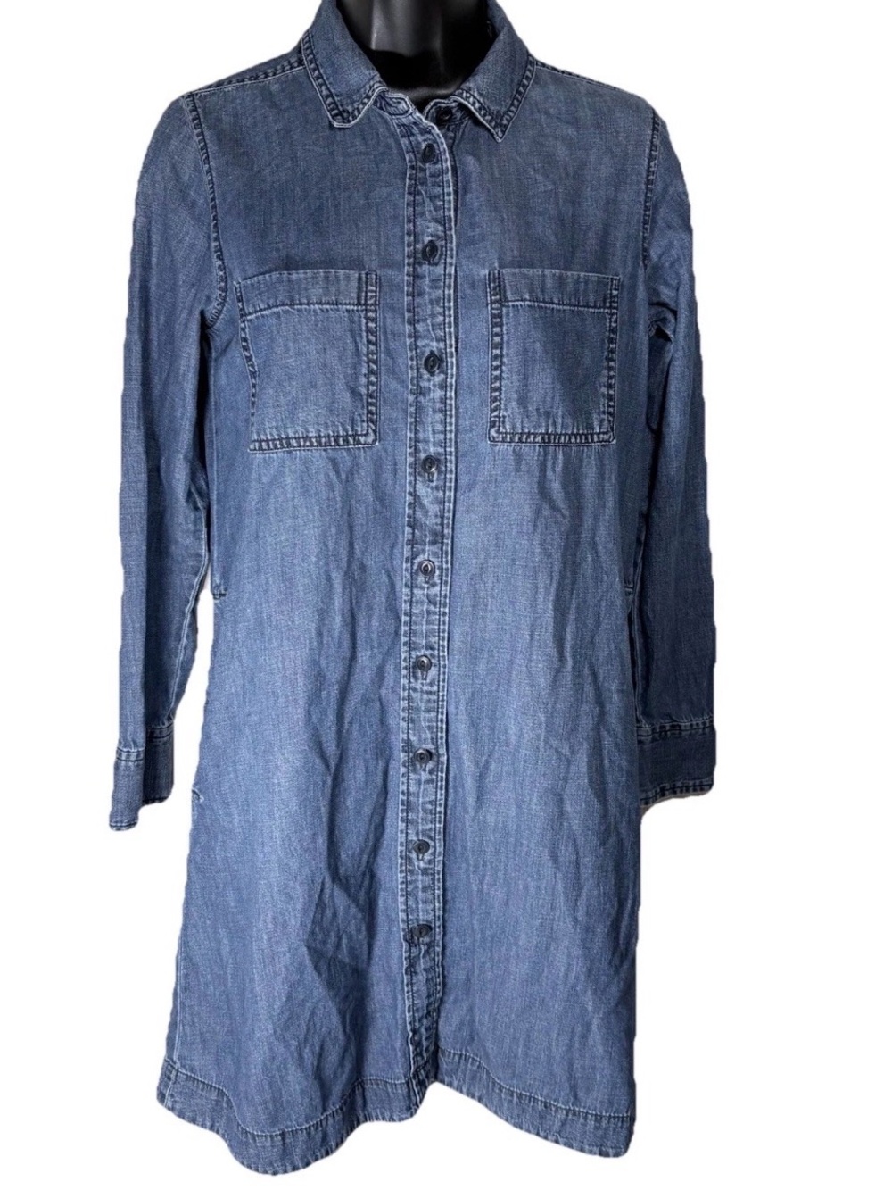 Madewell Denim Shirt Dress in Medium Blue